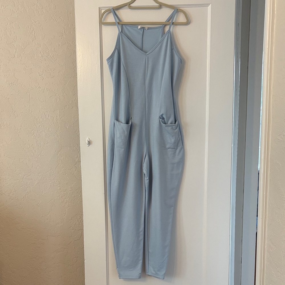No Comment Comfy‎ Sky Blue Women's Jumpsuit
